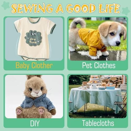 Nupec Handheld Sewing Machine, Mini Cordless Portable Hand Sewing Machine for Beginners, Household & Travel Quick Repairs Electric Hand Held Sewing Device for Fabric Clothing Kids Cloth Pet Clothes 7