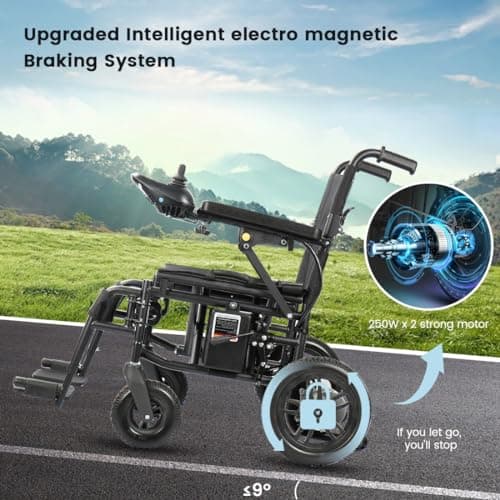 Electric Wheelchair for Travel (Black(12Ah)) 6