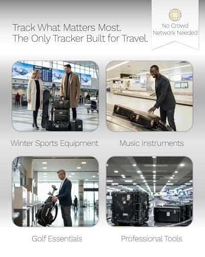 GEGO PRO – GPS Luggage Tracker Designed for Travel, Real-Time Global Tracking for Bags & Gear, Bag-Opening Alert, Worldwide Coverage, 4G LTE Connectivity, Unlimited Range. Subscription Required. 3