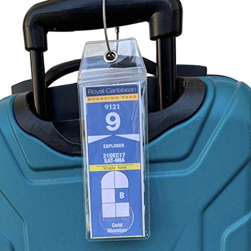 Cruise On Royal Caribbean Cruise Luggage Tag Holder (4 Pack) – Fits All Royal Caribbean Ships, Durable Travel ID Holders for 2026-2027 Cruises, Clear Waterproof Cruise Essentials 8
