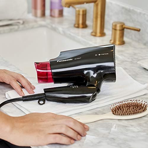 Panasonic nanoe Compact Hair Dryer for Healthy-Looking Hair, 1400W Portable, Folding Handling and QuickDry Nozzle for Fast Drying – EH-NA27-K (Black/Pink) 13