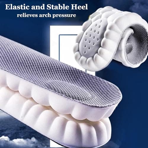 2 Pair 4D Cloud Technology Insole Super Soft Comfort Insoles | U-Shape Memory Foam Insoles, 4D Cloud Insole for Women Men Shock-Absorbing Foot Support Insoles 5
