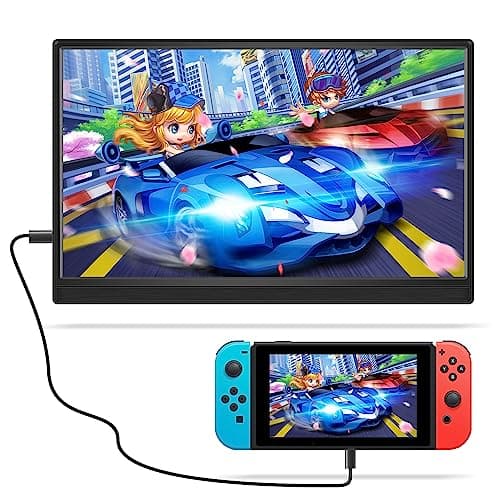 HTNZIR 15.6" 144Hz Portable Gaming Monitor, 1920 * 1080 Resolution, USB-C/HDMI Ports, Travel Monitor External Screen for Laptop, PC, PS5, Mac, Xbox Built-in Speakers and VESA Kickstand 6