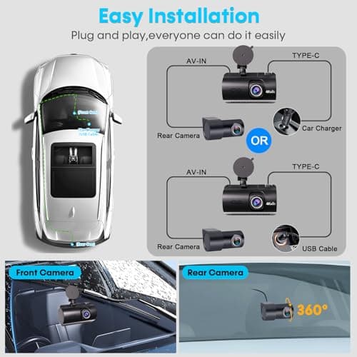 4K Dash Cam Front and Rear - with GPS and WiFi - Night Vision, 24H Parking Mode, Compact Design, Easy USB Setup, 170° Wide-Angle, Free 32GB SD Card, for Cars, SUVs, Trucks 8