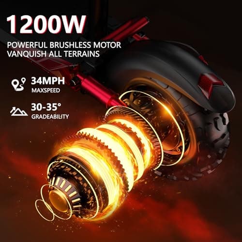 Electric Scooter Adults, 37 Miles Long Range, 34 Mph Max Speed, 11" Off-Road Tires,48V 18/21AH Big Battery,1200W/1600W Motor, Folding Commuter E Scooter (48V 18AH-1200W-J11 MAX) 5