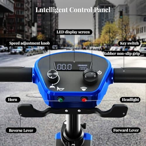 MobiCyc 20/30 Miles Range 4 Wheel Mobility Scooter for Seniors & Adults, 46 lbs Ultra Lightweight Folding Electric Powered Wheelchair w/Lithium Batteries - All Terrain Motorized, with Basket, Compact 7