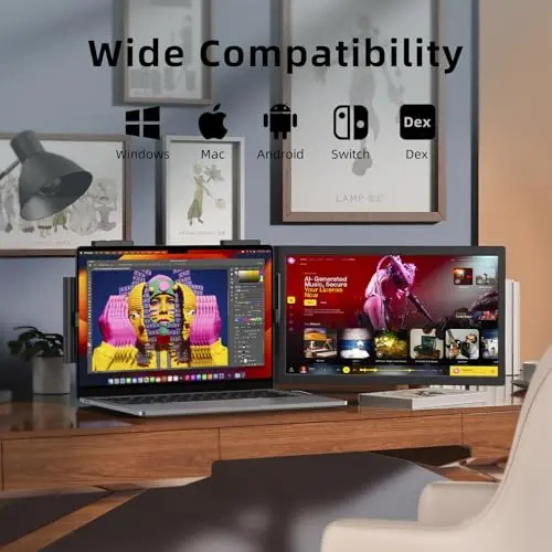 MAGICRAVEN Laptop Screen Extender, 14" 1080P IPS Portable Monitor Travel Monitor for 14"-16.1" Laptops with USB-C/HDMI Port, Plug and Play Attachment Screen for Windows/Mac/Android/Switch/PS5/Xbox 7