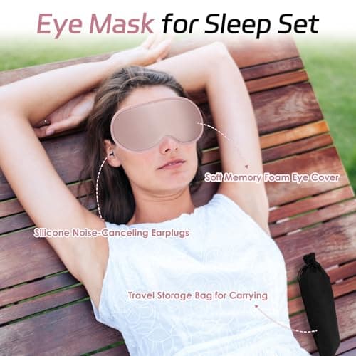 3D Deep Contoured Cup Sleep Mask, 99% Block Out Light Zero Pressure Sleeping Cover with Adjustable Strap, Eyelash Sleeping Mask for Extensions, Breathable Blindfold for Women Men-P 6