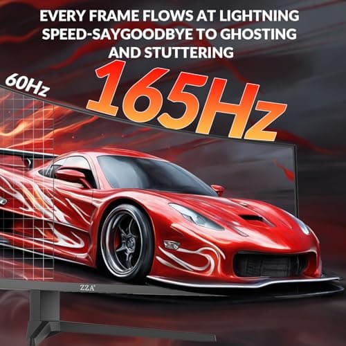 ZZA 49" Curved Gaming Monitor 144/165Hz Ultrawide 32:9 DFHD 3840 x 1080P,Ultrawide Monitor, 1500R, 120% sRGB, HDMI 2.1 & DP 1.4, Height Adjustable 5