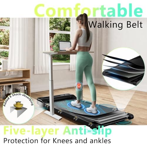 JURITS Walking Pad - Walking Pad Under Desk for Home & Office Walking Treadmill with Remote Control &LED Display for Runnning Walking and Jogging 5