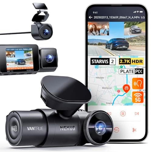 Vantrue N4S 3 Channel Front Inside Rear Dash Cam, 2.7K+1440P+1440P WiFi Dash Camera w/PlatePix™, STARVIS 2 x HDR x IR Night Vision, Voice Control, GPS, 24/7 Parking Mode, Support 1TB Max