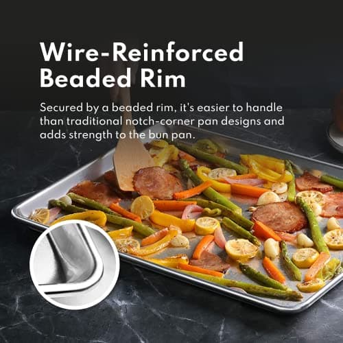 New Star Foodservice Commercial-Grade 18-Gauge Aluminum Sheet Pan/Bun Pan (15 L x21 W x1 H (Two Thirds size) Measure Oven) 6