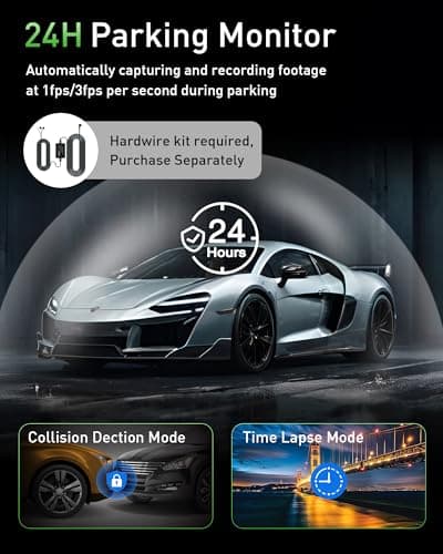 GMAIPOP Dash Cam Front and Rear,4K+2K Dash Camera for Cars with STARVIS Sensor,Built in 5GHz Wi-Fi, Free 64GB Card Included, Dual Dashbord Dashcam,Night Vision,Emergency Lock, Parking Mode 6