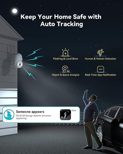 blurams 2K Outdoor Camera Wired, 5GHz/2.4GHz Wi-Fi Cameras for Home Security Outside with 360° PTZ, Color Night Vision, Motion Detection Tracking, Two-Way Audio, IP66 Weatherproof, Works with Alexa 4