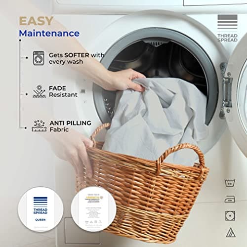 THREAD SPREAD 100% Cotton Full Size Fitted Sheet Only - 400 Thread Count 16" Deep Pocket Full Size Fitted Sheet, Soft, Cooling, Durable Sateen Weave No Pop-Off Elastic Bottom Sheets for Adults - White 6