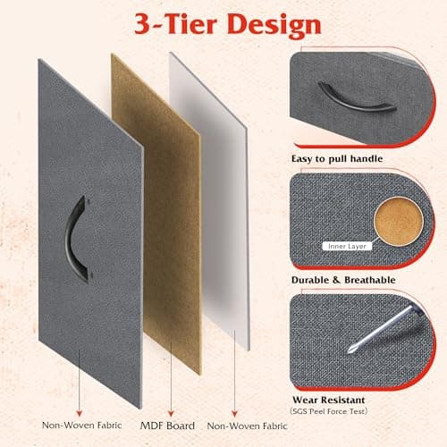 WLIVE Large Dresser for Bedroom, Fabric Dresser with 10 Drawers, Storage Tower with Fabric Bins, Double Dressers, Chest of Drawers for Closet, Living Room, Hallway, Dark Grey 6