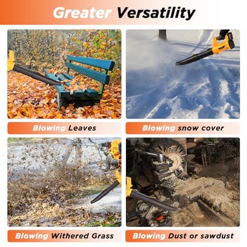 Electric Cordless Leaf Blower, 6 Speed Modes, 150 mph Max Wind Speed, 500 cfm, Digital Display Leaf Blower Cordless with 21V 5.2Ah Battery and Charger for Lawn Care & Garden Maintenance 5