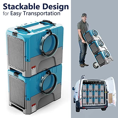 ALORAIR Commercial Dehumidifier with Pump, Up to 180 PPD (Saturation), 85 PPD at AHAM, 5 Years Limited Warranty, LGR Industrial Dehumidifier for Flood Repair, Crawlspace and Basement Drying 5