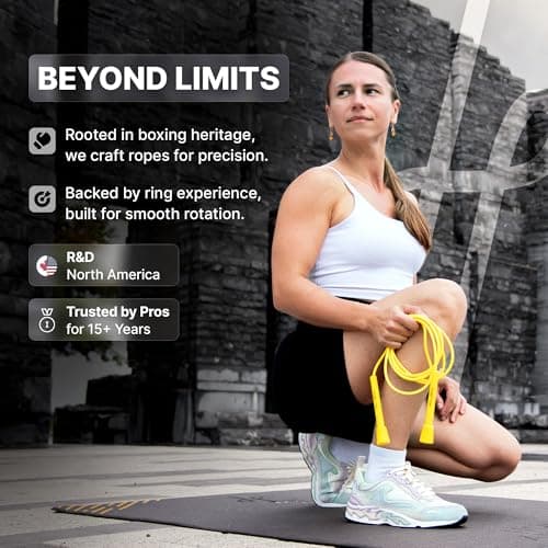 HONOR ATHLETICS Speed Rope, Skipping Rope - Best for Double Under, Boxing, MMA, Cardio Fitness Training Condition - Jump Rope (White, 10 ft rope – (Fits users up to 6'3")) 6