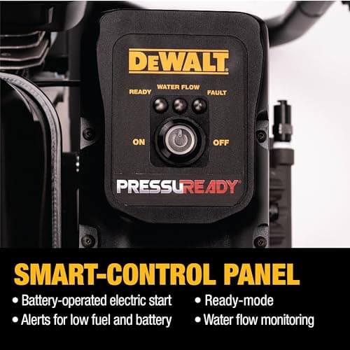 DeWalt DXPW3400PRNB-S PressuReady 3400 PSI Gas Pressure Washer with Quick Start Technology, 2.5 GPM Axial Cam Pump, 208cc Engine, Cold Water, Includes 25-Ft Hose, Nozzles, Spray Gun & Wand, 49-State 6
