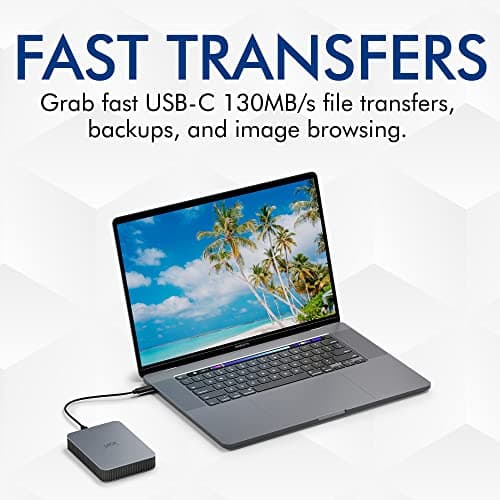 LaCie Mobile Drive Secure 2TB External Hard Drive Portable HDD - Space Grey, USB-C 3.2, for PC and Mac, Post-Consumer Recycled, with Adobe All Apps Plan and Rescue Services (STLR2000400) 7