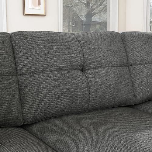 HONBAY Convertible Sectional Sofa L Shaped Couch for Small Apartment Reversible Sectional Couches for Living Room,Dark Grey 5