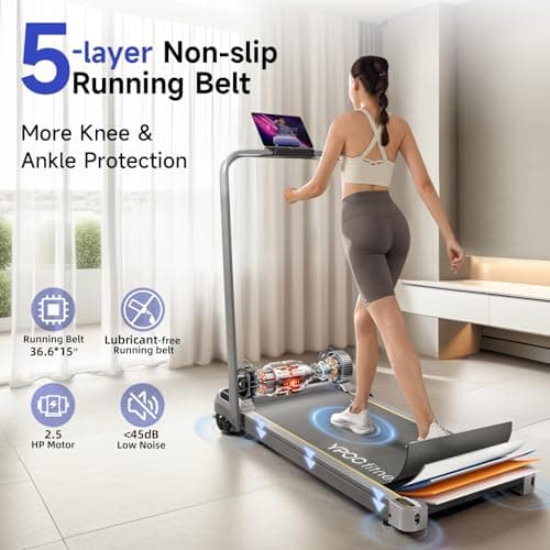YPOO Walking Pad Treadmill, Walking Pad with Incline, Foldable Treadmills for Home Office Gym Exercise, Portable Desk Treadmill for Jogging&Running, Running Machine for Workout Exercise 5