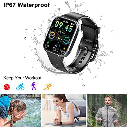 Smart Watch, 2023 Fitness Tracker Watch for Men Women, 1.69'' Touch Smartwatch Fitness Watch with Heart Rate Monitor/Pedometer/Sleep Monitor, 25 Sports Waterproof Activity Tracker for Android Molocy 7