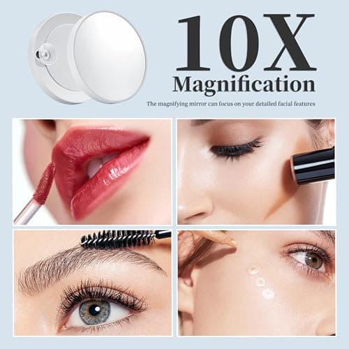 NUSVAN Vanity Mirror with Lights Lighted Makeup Mirror with 15 Dimmable LED Bulbs,3 Color Lighting Modes,USB Charging Port Touch Control,Sturdy Metal Frame Design,White 7