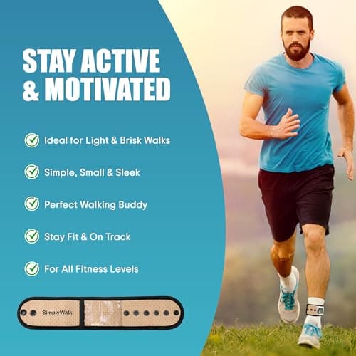 SimplyWalk Adjustable Ankle Band for Fitness Pedometer, Soft Wear Ankle Band with Transparent Pouch for Step Counter and Smart Watch (Pedometer Not Included) (Beige) 6