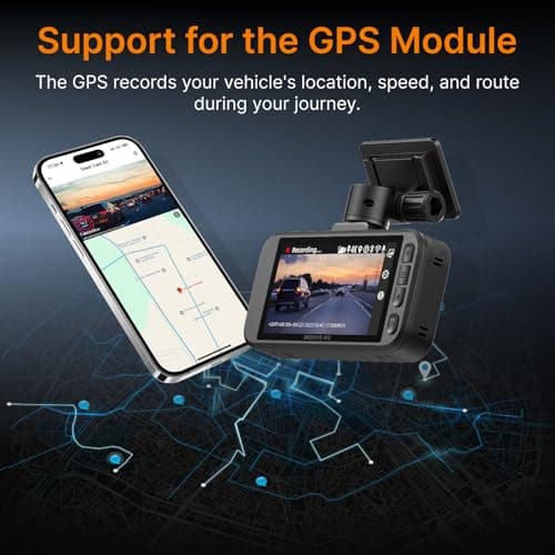 Miofive Dash Cam Front – 4K UHD Dash Camera for Cars, Built-in Bluetooth, 5G Wi-Fi, GPS, 3" IPS Screen, Night Vision, 140° Wide Angle, HDR, 24-Hour Parking Mode, G-Sensor(S1) 5