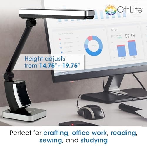 OttLite 13W Slimline Desk Lamp - Home, Office, Bedroom, or Reading (Black) 7