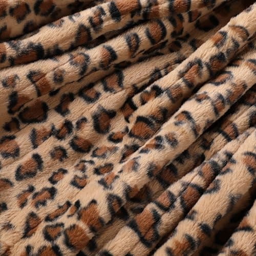Eydna Electric Heated Blanket Twin Size 62"x84", Fast Heating, Soft Plush Microplush for Bed & Sofa, 1-10Hs Auto Off & 6 Heating Levels, Machine Washable, Gifts for Family-Brown Leopard Print 9