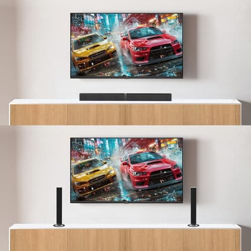 MZEIBO Sound Bar for Smart TV，80W Detachable Bluetooth Soundbar with Powerful Bass, 2-in-1 Home Theater Audio System, ARC/Optical/AUX Connectivity for TV/PC/Laptop/Game Console 5