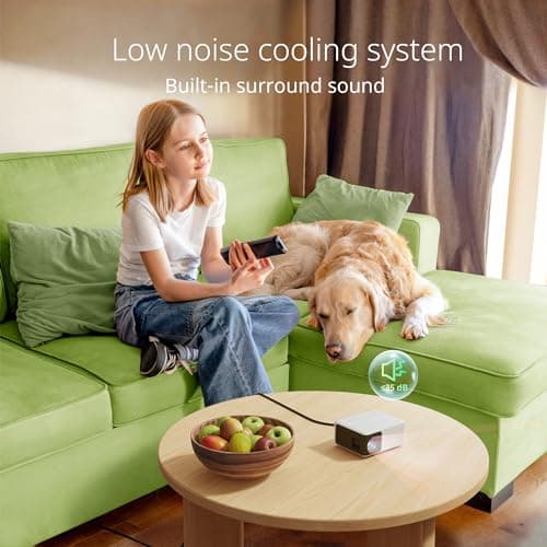 YOTON Mini Projector, Portable Phone Projector 1080P Supported, 6000 Lumens Brightness Home Projector Y3 Compatible with Fire Stick, HDMI, USB, PS5, Xbox, iOS, Android, Laptop 7