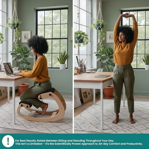 NYPOT Ergonomic Kneeling Chair with Adjustable Seats - Knee Chair for Posture Correction & Kneel Rocking Stool for Desk - Back Pain Relief for Home and Office, Supports 250 pounds - 5 Years Warranty 8