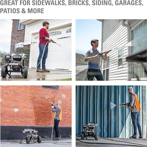 SIMPSON Cleaning PS3228 PowerShot 3300 PSI Gas Pressure Washer, 2.5 GPM, Honda GX200 Engine, Includes Spray Gun and Extension Wand, 5 QC Nozzle Tips, 5/16-inch x 25-foot MorFlex Hose, 49-State 7