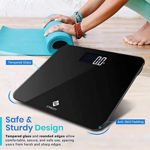 Etekcity Scale for Body Weight, Bathroom Digital Weighing Machine, Extra Wide Platform, High Capacity, Accurate and Safe, Large Backlit LCD Display, 440 lb, Tempered Glass 5