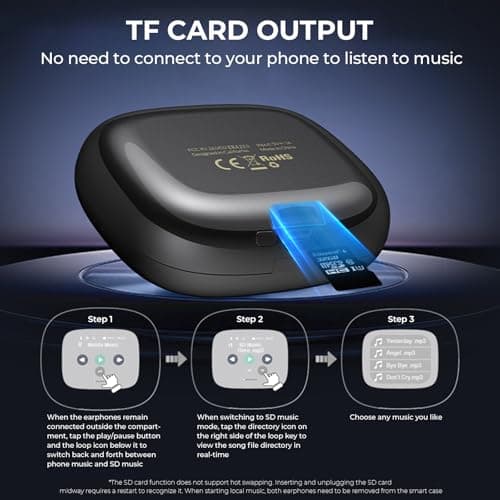 Open Ear Earbuds Wireless Bluetooth 5.4 Headphones, IPX5 Waterproof ear buds,35Hours Play time,OWS Headphones Immersive Sound Headset with Charging Case,Light-Weight Headphones Built-in Microphone 6