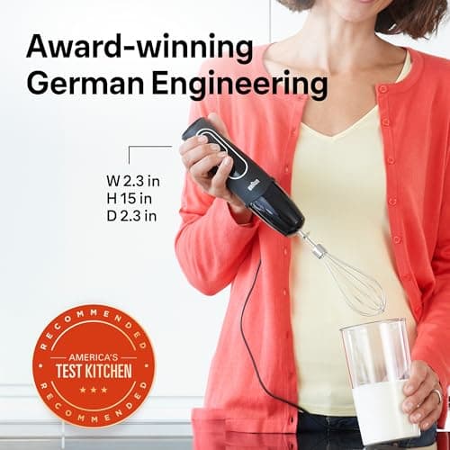 Braun MultiQuick 5 Immersion Hand Blender with Dual Speed + Turbo and Patented Technology, 350W - Includes Beaker and Whisk, Black, MQ505 7