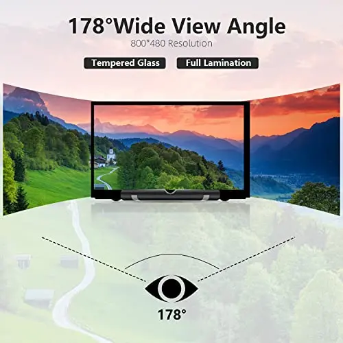 HAMTYSAN Raspberry Pi Screen, 7 Inch Portable Monitor External Display 800x480 IPS Screen Small HDMI Monitor for Raspberry Pi 400/4/3/2/Zero/B/B+ Jetson Nano Win11/10/8/7 (Non-Touch) 7