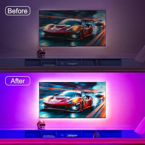 Nexillumi LED Lights for TV, 13.2ft TV LED Backlight for 32-65 Inch, RGB LED Strip Lights Behind TV, APP Remote Control Music Sync TV Led Lights for Bedroom 2