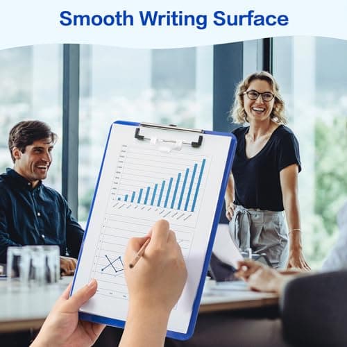 Deli Plastic Clipboard, Clipboards with Low Profile Clip, Standard A4 Letter Size Clipboard for Office, Nurses, Students, and Women, Size 12.4 ×9 Inch, Blue 6