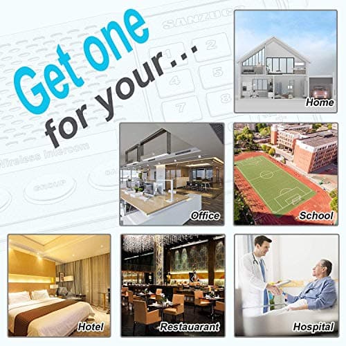 GLCONN 6 Pack Wireless Intercoms - Long Range 1 Mile, 10 Channel, 3 Code Room to Room Home Intercom System for Business, House, Office, Gate, Restaurant, Elderly 8