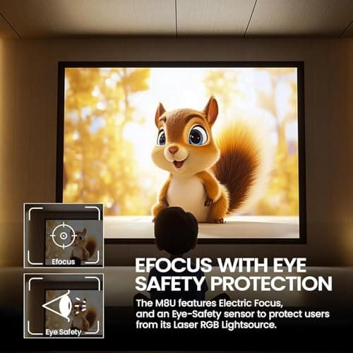 AAXA M8 UST Ultra Short Throw HD Laser Projector, BT 5.4, WiFi 6, USBC Mirroring, 2xHDMI, Optical Audio, Efocus, Auto Keystone, Smart Technology RGB Laser (Renewed) 7