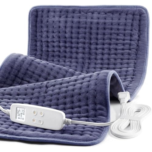 VAAGHANM Heating Pad: 33 x 17 inches Electric Heating Pad for Back -Extra Large Heat Pad for Shoulder/Neck/Knee/Arms - Upgraded 6 Timer & 6 Temperature Controller -Auto Shut Off