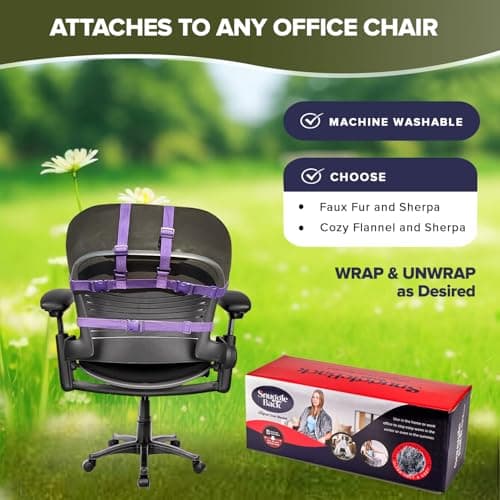 The Original Weighted Office Chair Blanket by SnuggleBack;Cozy Comfy Desk Chair Wrap Attaches for Hands-Free Warmth.Stay Warm In The Winter or Summer.(Sage Fleece) - Weighted by 8Lbs of Clay Beads 6