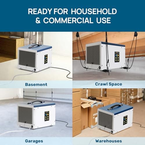 ARGENDON Crawlspace Dehumidifier with Pump, 70 Pint Commercial Dehumidifier for Basement with Drain Hose, Auto Defrost, Memory Starting, Compact, GLGR, Up to 1000 Sq Ft, 5 Years Limited Warranty 7