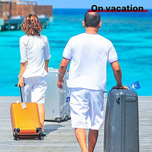 Weewooday 10 Pieces Metal Travel Luggage Tags Business Card Holder Aluminum Travel ID Tag for Luggage Baggage Identifier(Mixed Colors) 6