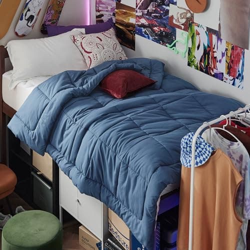 Bedsure Comforter Duvet Insert - Quilted Comforters Twin Size, All Season Duvet, GentleSoft Down Alternative Bedding, with 8 Tabs, Gifts for Women/Men, Dark Slate Blue, Twin 88 x 68 Inches